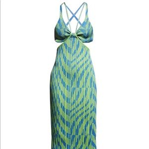 Philosophy di Lorenzo Serafini Striped Cutout Bodycon Midi Dress